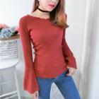 Flare Long-sleeve Knit Top