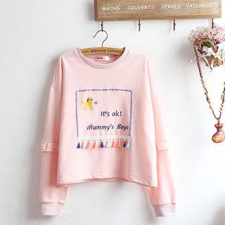 Long-sleeve Dog Embroidery Shirt