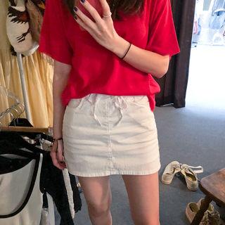 Drawstring-waist Pocket-detail Skort