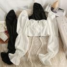 Tie-front Off-shoulder Crop Top