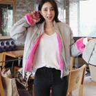Faux-fur Lined Zip-up Flight Jacket