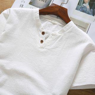 Set Of 2: Notch Neck Short-sleeve T-shirt