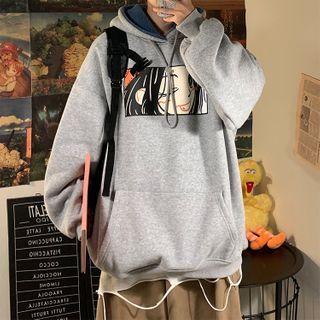 Long-sleeve Cartoon Printed Hooded Sweatshirt