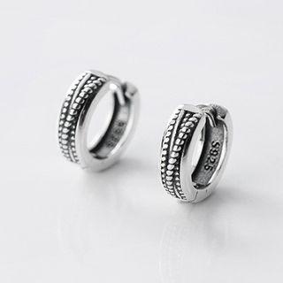 925 Sterling Silver Hoop Earring S925 Sterling Silver - 1 Pair - Silver - One Size