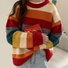 Color Block Knit Button Vest / Cardigan / Sweater
