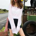 Long-sleeve See-through Loose-fit Top