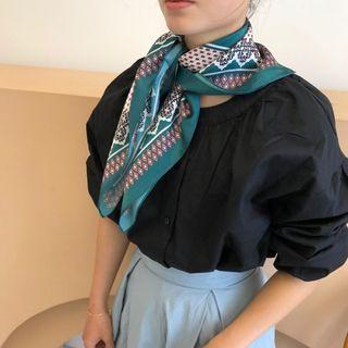Printed Scarf Green - 65x65cm - O202