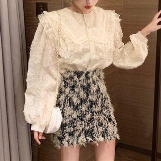 Set: Lace Blouse + Mini Skirt