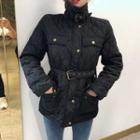 Plain Slim-fit Padded Jacket As Figure - One Size