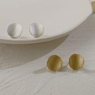 Frosted Alloy Disc Earring