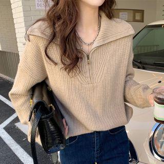 Half-zip Sweater Khaki - One Size