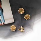 Faux Pearl Rhinestone Stud Earring / Clip-on Earring