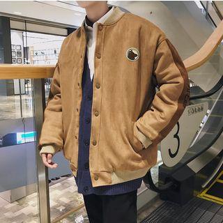 Animal Embroidered Buttoned Padded Jacket