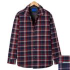 Couple Snap-button Padded Plaid Shirt