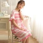 Stripe Short-sleeve Sleep Dress