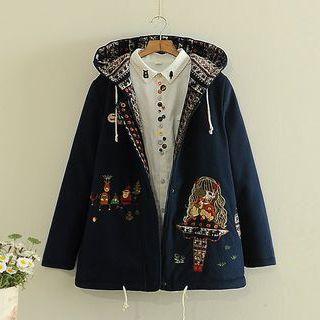 Hooded Embroidered Coat
