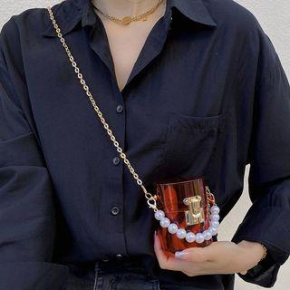 Chain Faux Pearl Acrylic Crossbody Bag