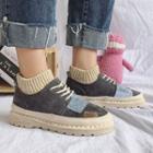 Knit Panel Color Block Sneakers