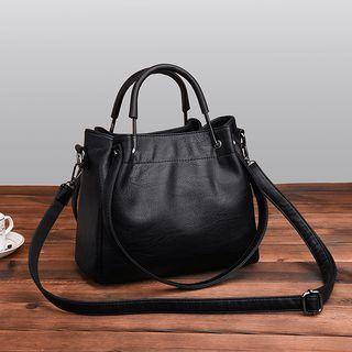 Plain Zipped Faux-leather Satchels