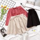 High-waist Plain Loose-fit Shorts