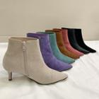 Kitten-heel Suedette Ankle Boots