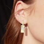 925 Silver Plating Dangle Earring S92 Silver Plating - Gold - One Size