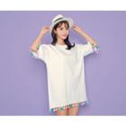 3/4-sleeve Tassel-detail Dress