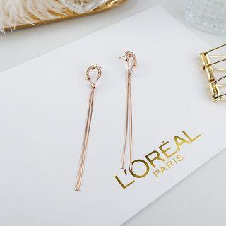 Stainless Steel Bar Dangle Earring 1 Pair - E9524 - Tassel - One Size