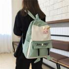 Color Panel Lettering Canvas Backpack