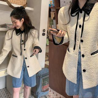 Tweed Jacket With Velvet Tie