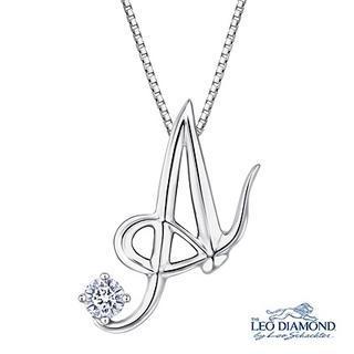Initial Love 18k White Gold Diamond Pendant Necklace (16) - A