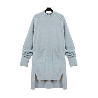 Plain Dip Back Knit Dress