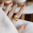 Faux Pearl Layered Ring Gold - 7