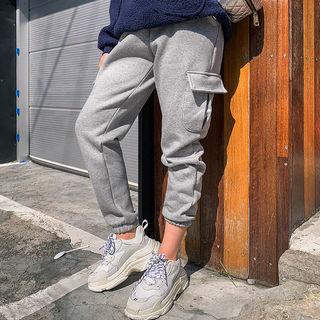 Band-waist Brushed-fleece Jogger Pants