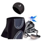 Set: Swim Shorts + Swim Cap + Goggles + Drawstring Bag + Nose Clip + Ear Plugs