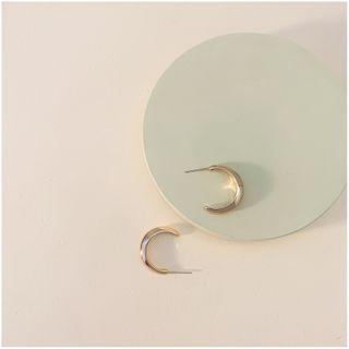 Half Hoop Ear Stud 1 Pair - 925 Silver - One Size