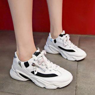 Zip Detail Platform Sneakers