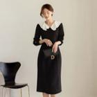 Ruffle Layered Collar Tie-back Dress