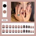 Checker Faux Nail Tips R266 - Coffee & Black - One Size