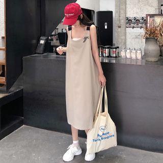 Number Print Midi Jumper Dress