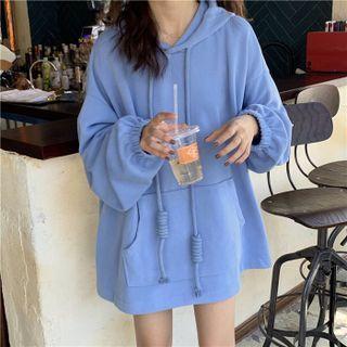 Oversized Long-sleeve Hooded Sweatshirt