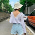Strappy-back Sheer Oversized Top