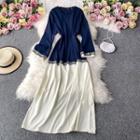 Round-neck Long-sleeve Maxi Dress