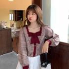 Ribbon Plaid Blouse