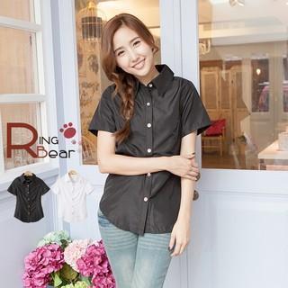 Gathering-waist Short-sleeve Blouse