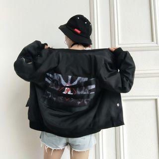 Printed Panel Bomber Jacket