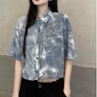 Short-sleeve Tie Dye Crop Shirt