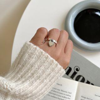Heart Pendant Sterling Silver Open Ring K841 - Silver - One Size