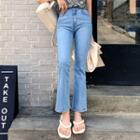Tab-waist Boot-cut Jeans