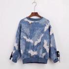 Crane Print Pullover As Shown In Figure - One Size